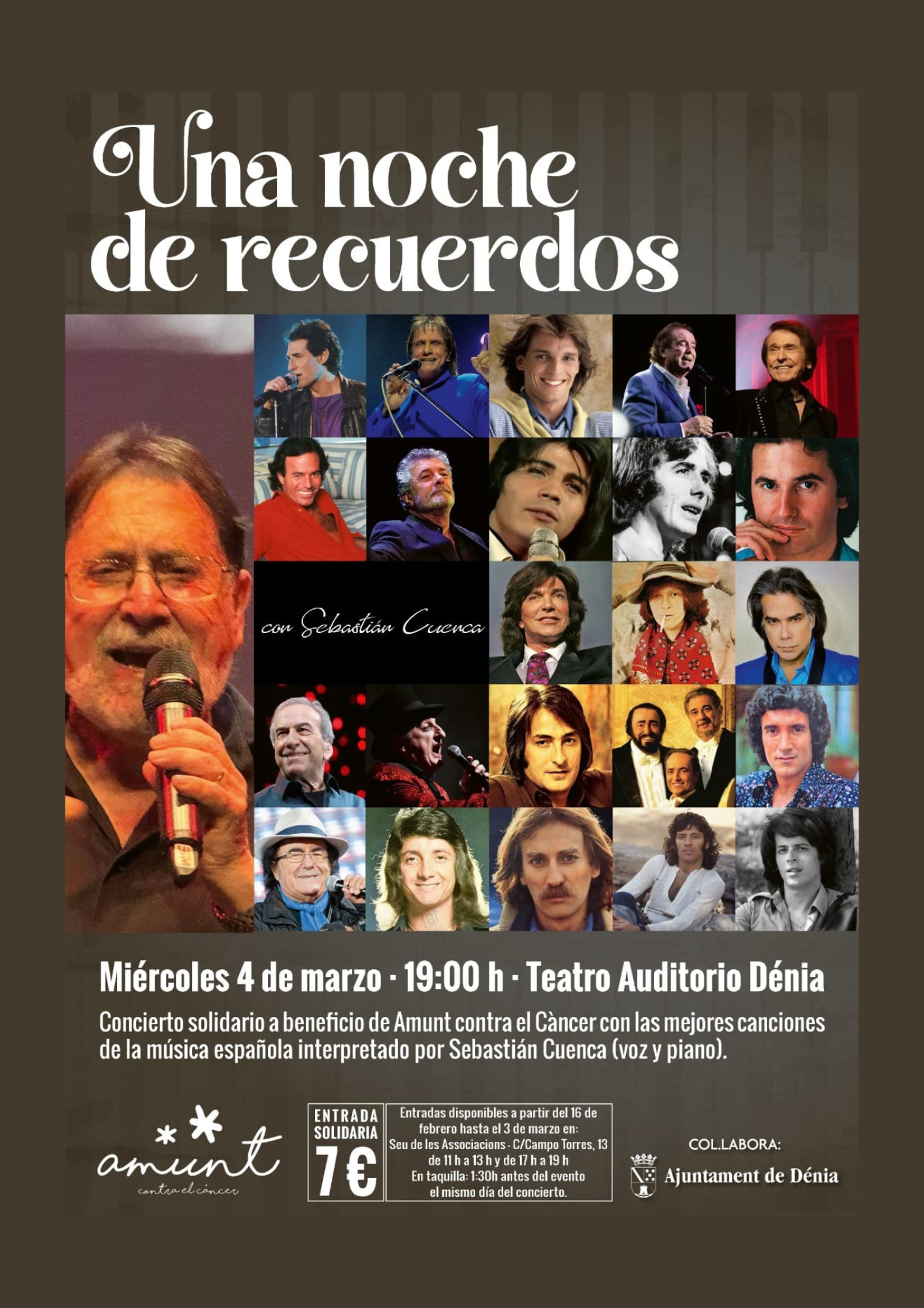 Una Noche de recuerdos de Sebastián Cuenca a beneficio de Amunt contra el Càncer