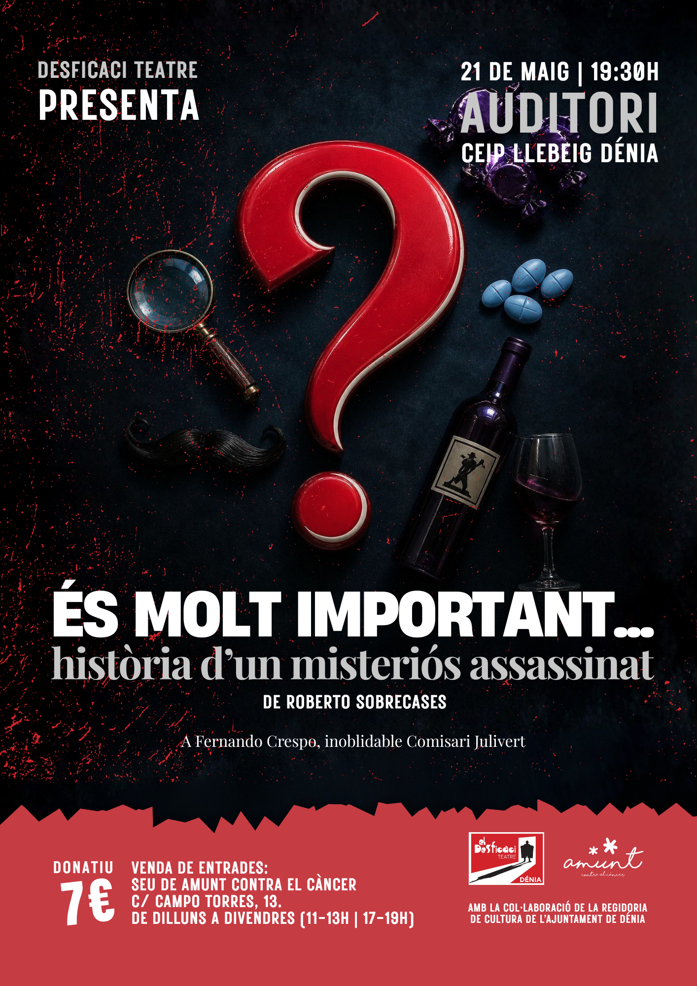 cartel-amunt-teatre-desficaci Una noche de recuerdos solidaria de Sebastián Cuenca a beneficio de Amunt